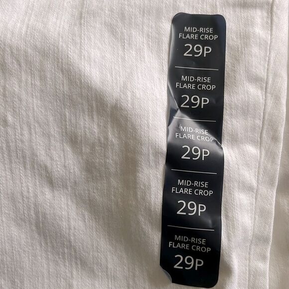 J Crew Factory Petite Flare Crop Jeans Signature Stretch Size 29P in White Denim - Picture 8 of 9